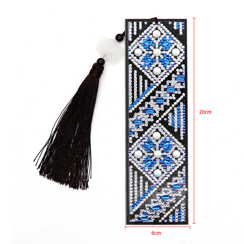 5D DIY Special Shape Diamond Painting Leather Bookmark Tassels Book Marks