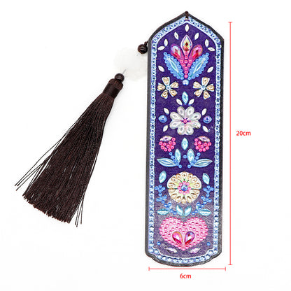 5D DIY Flower and Heart Bookmark Special Shaped Diamond Painting Bookmarks