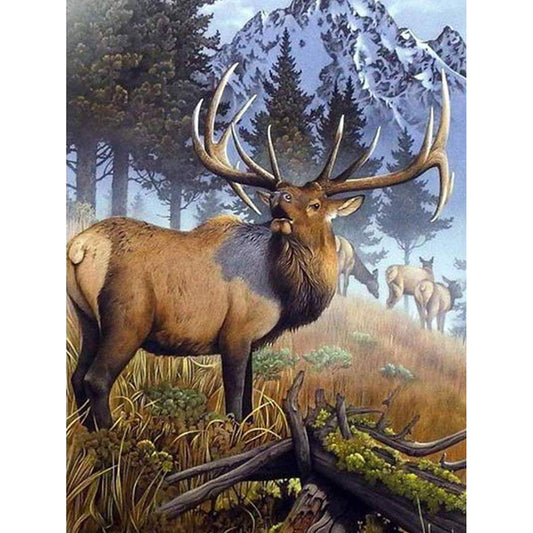 Logy Elk - Full Round Drill Diamond Painting 30*40CM