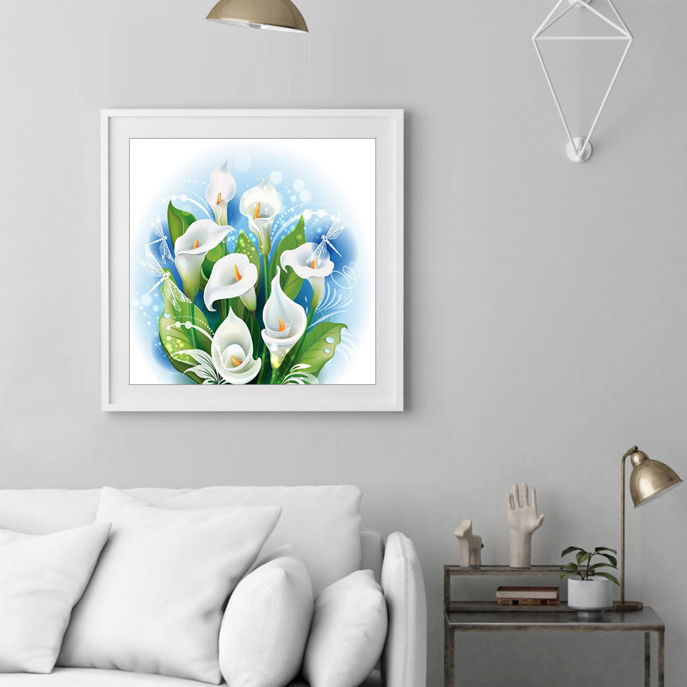 Calla Flower - Special Shaped Drill Diamond Painting 30*30CM