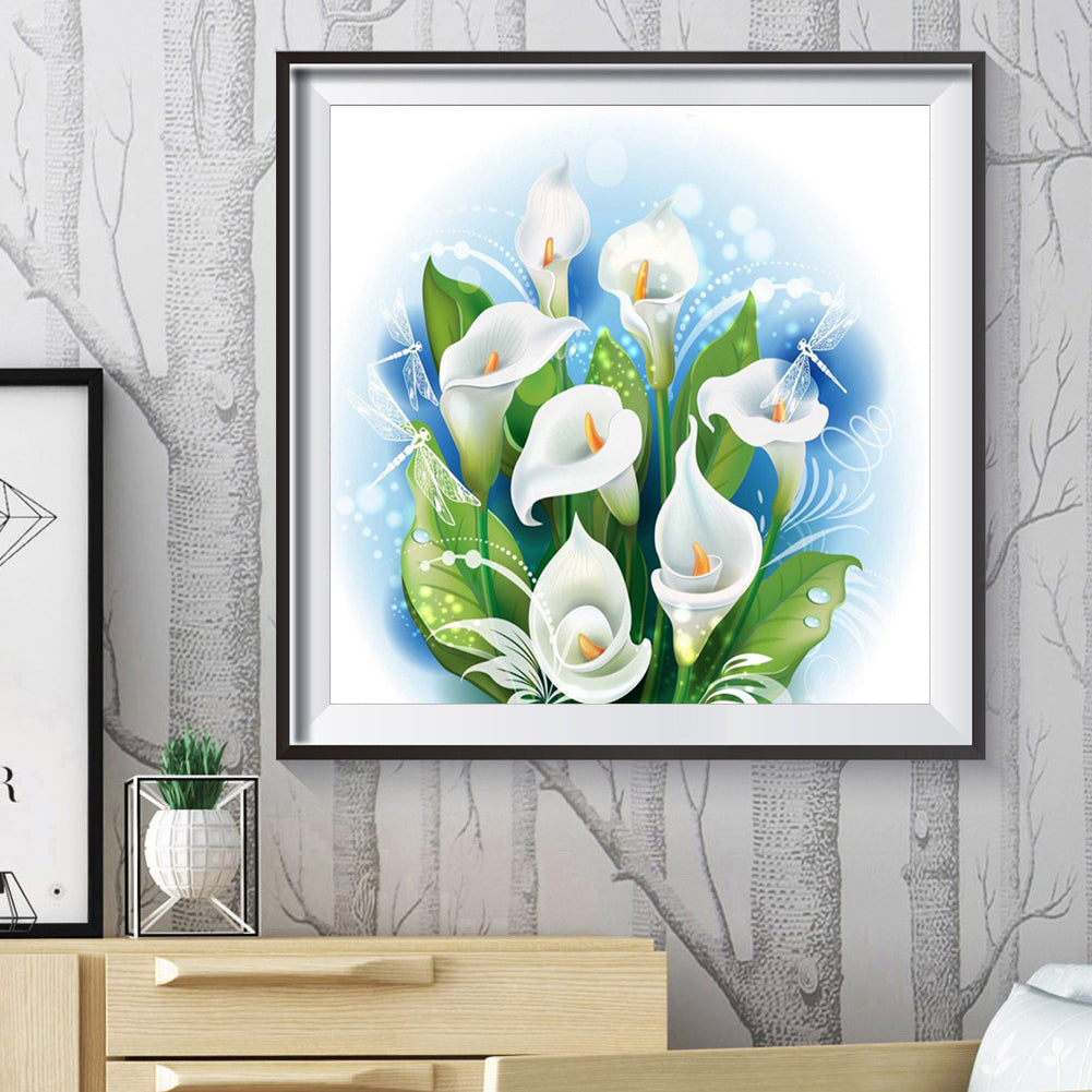 Calla Flower - Special Shaped Drill Diamond Painting 30*30CM