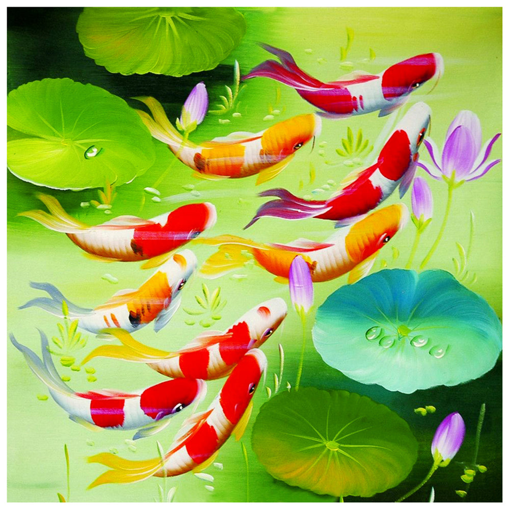 Swimming Fish - Special Shaped Drill Diamond Painting 30*30CM