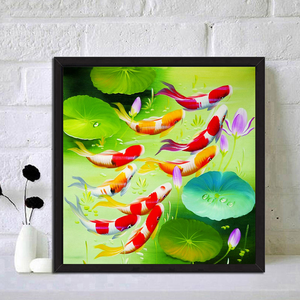 Swimming Fish - Special Shaped Drill Diamond Painting 30*30CM