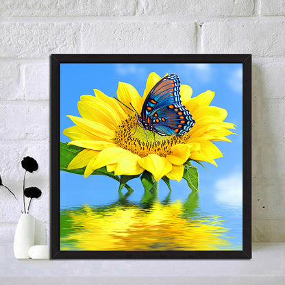 Positive Sunflower - Special Shaped Drill Diamond Painting 30*30CM