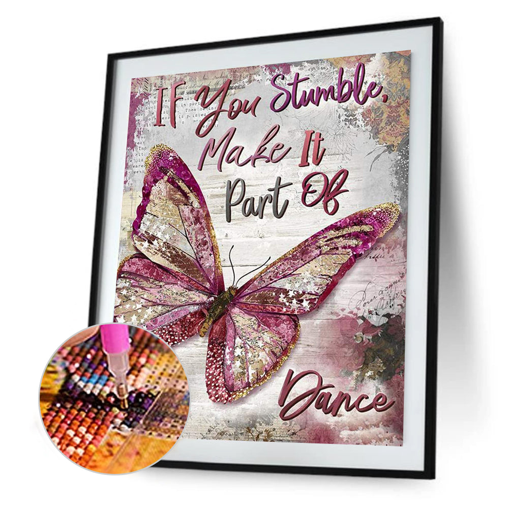 Meaningful Butterfly - Full Round Drill Diamond Painting 40*30CM