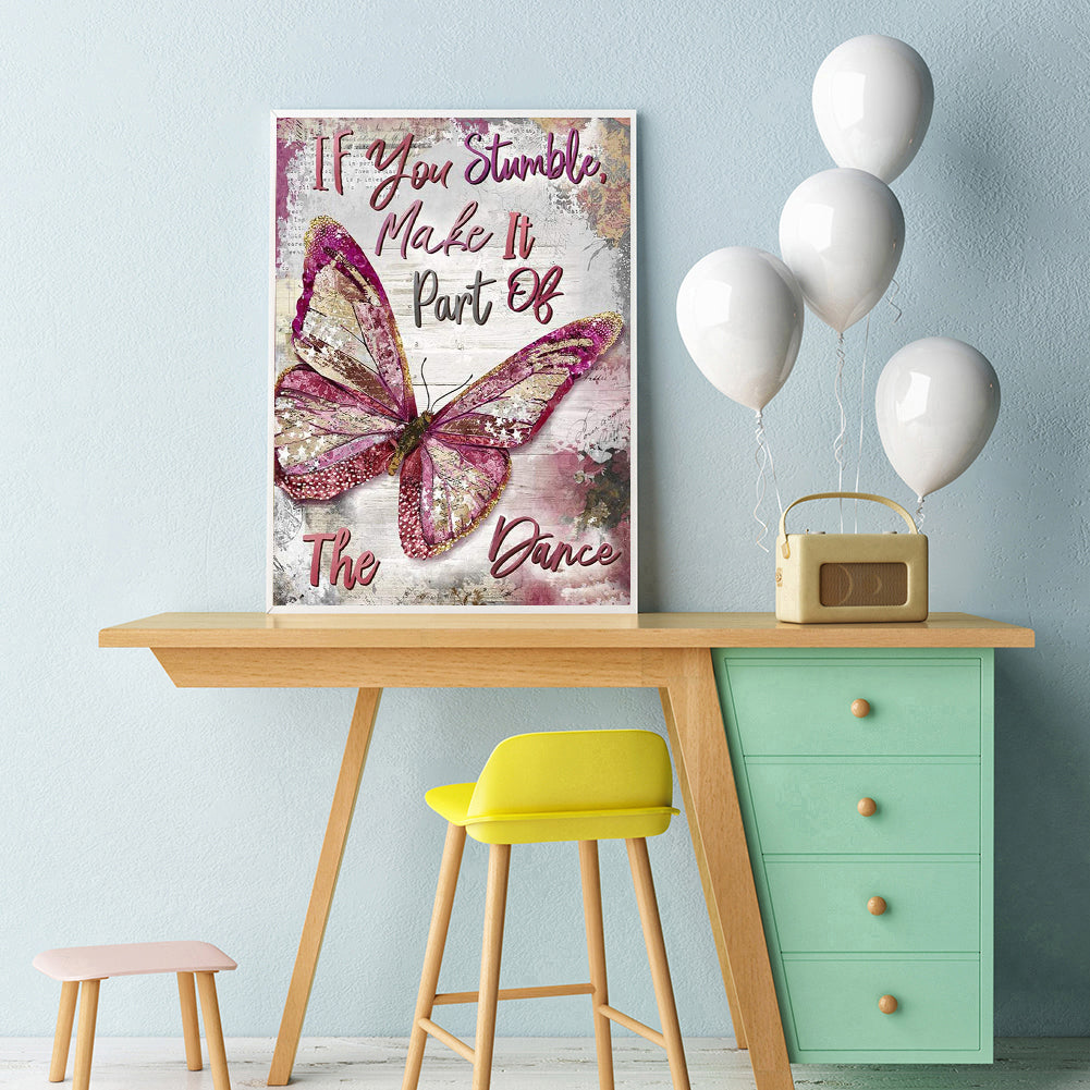 Meaningful Butterfly - Full Round Drill Diamond Painting 40*30CM