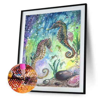 Sea Horse - Full Round Drill Diamond Painting 40*30CM