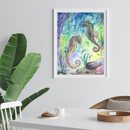 Sea Horse - Full Round Drill Diamond Painting 40*30CM