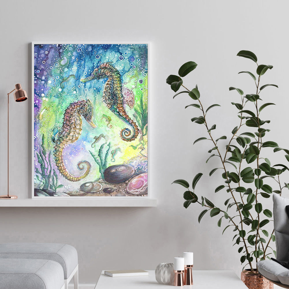 Sea Horse - Full Round Drill Diamond Painting 40*30CM