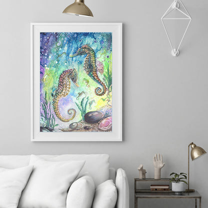 Sea Horse - Full Round Drill Diamond Painting 40*30CM