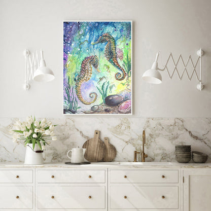 Sea Horse - Full Round Drill Diamond Painting 40*30CM