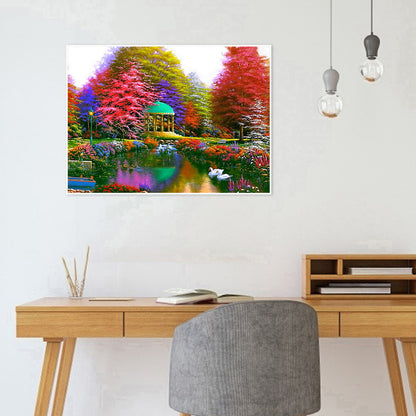 Trees - Full Round Drill Diamond Painting 40*30CM