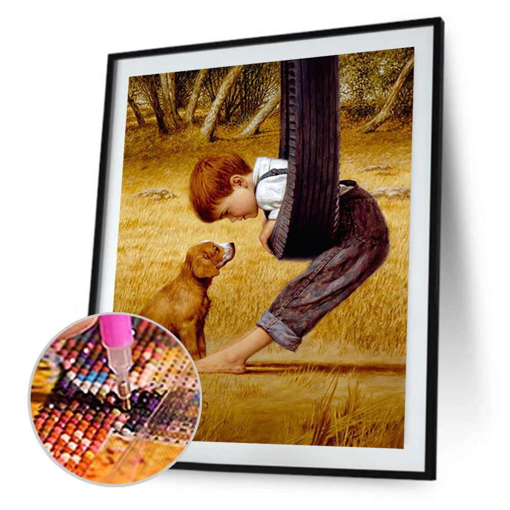 Animal Boy - Full Round Drill Diamond Painting 30*40CM