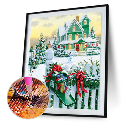 Snow House - Full Round Drill Diamond Painting 30*40CM