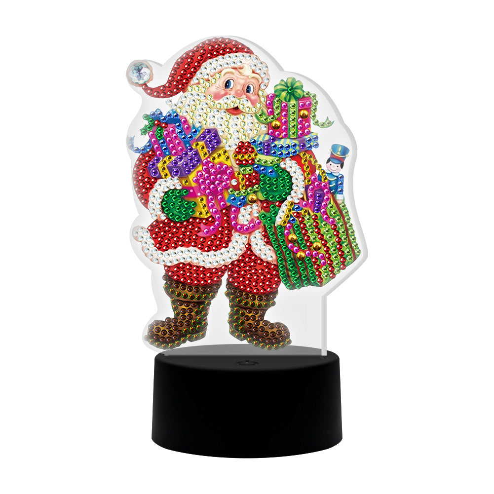 DIY Diamond Painting LED Light Special Shaped Santa Claus Embroidery Lamp