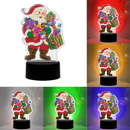 DIY Diamond Painting LED Light Special Shaped Santa Claus Embroidery Lamp