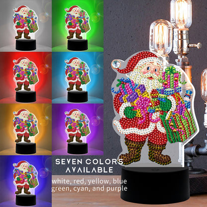 DIY Diamond Painting LED Light Special Shaped Santa Claus Embroidery Lamp