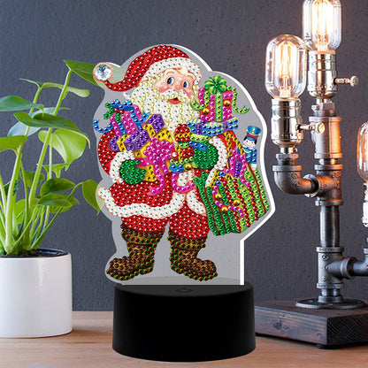 DIY Diamond Painting LED Light Special Shaped Santa Claus Embroidery Lamp