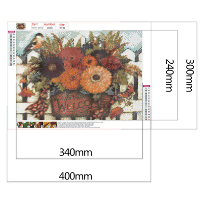 Flower Board - Full Round Drill Diamond Painting 40*30CM