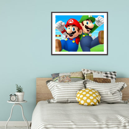 Mario Character - Full Round Drill Diamond Painting 40*30CM