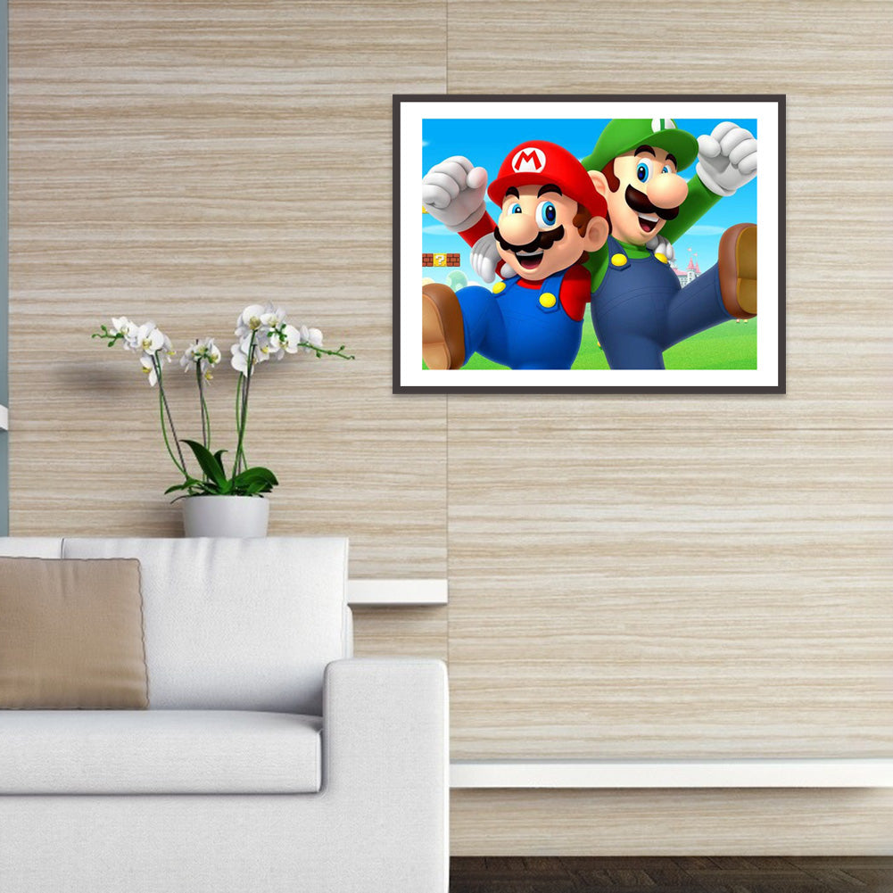 Mario Character - Full Round Drill Diamond Painting 40*30CM