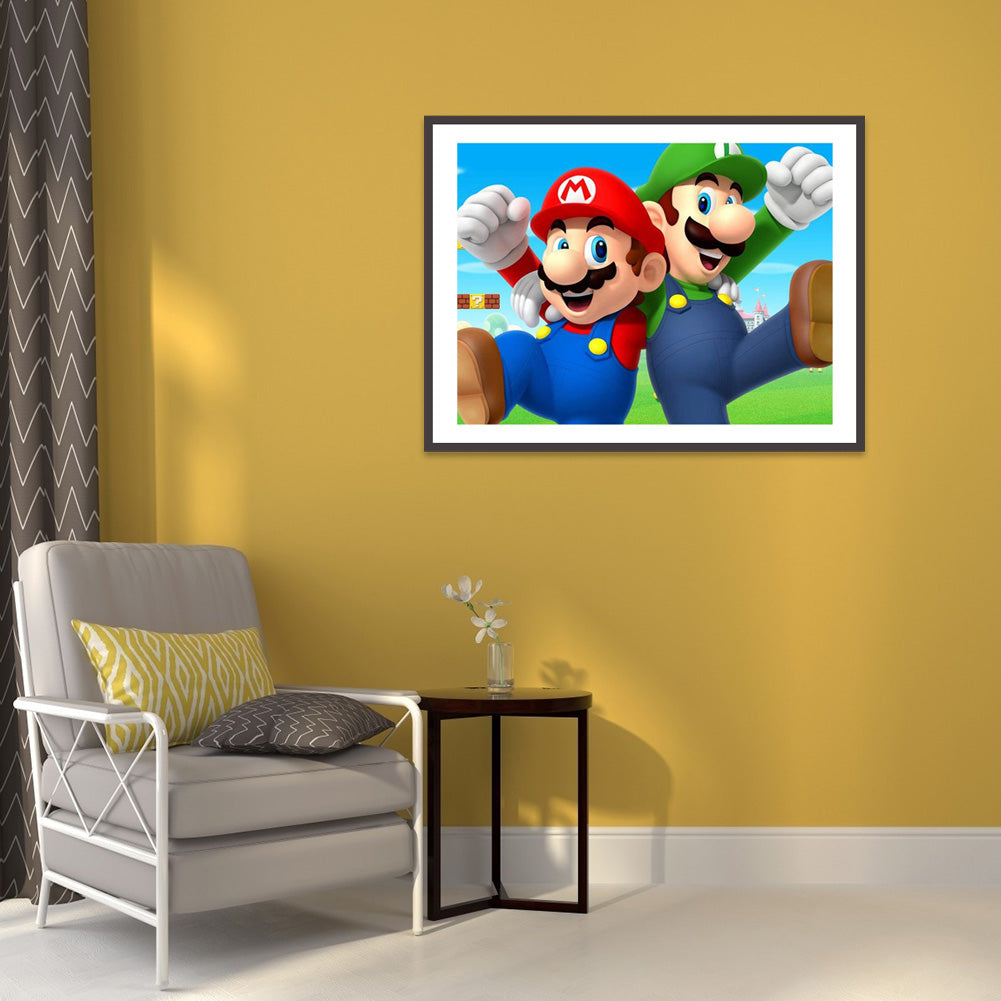 Mario Character - Full Round Drill Diamond Painting 40*30CM