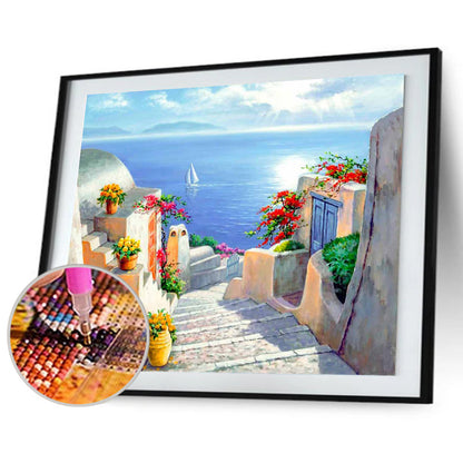 Castle Steps - Full Round Drill Diamond Painting 40*30CM