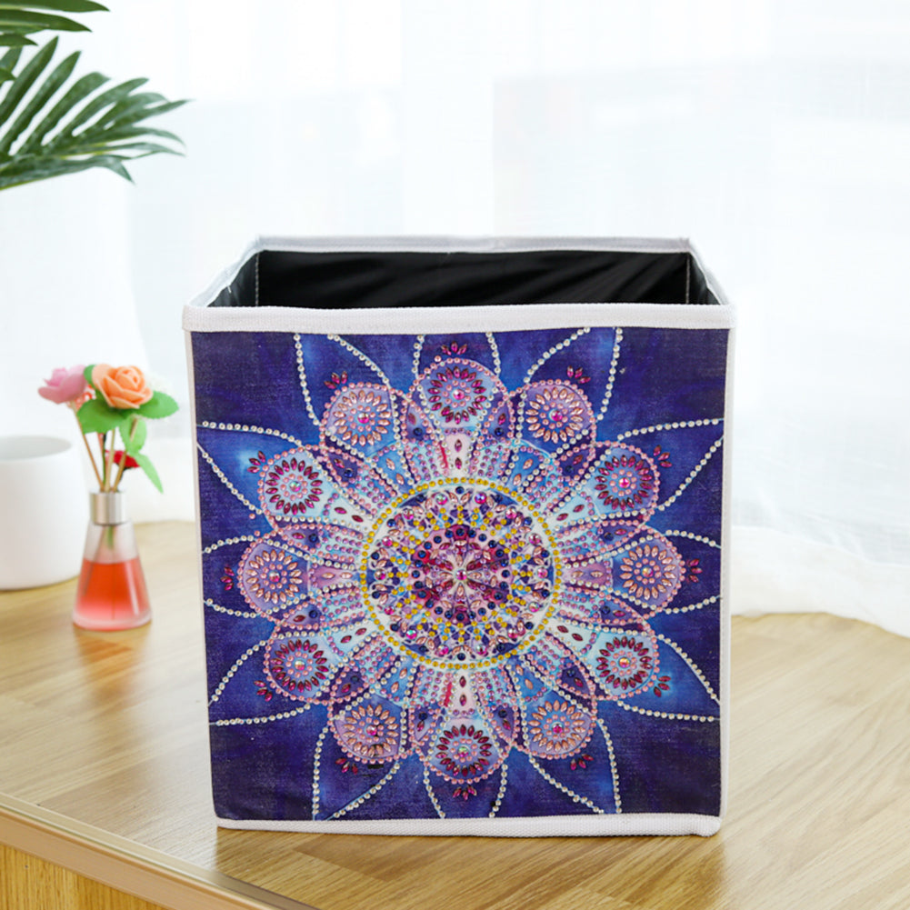 DIY Diamond Painting Flower Pattern Storage Box Organizer Folding Container