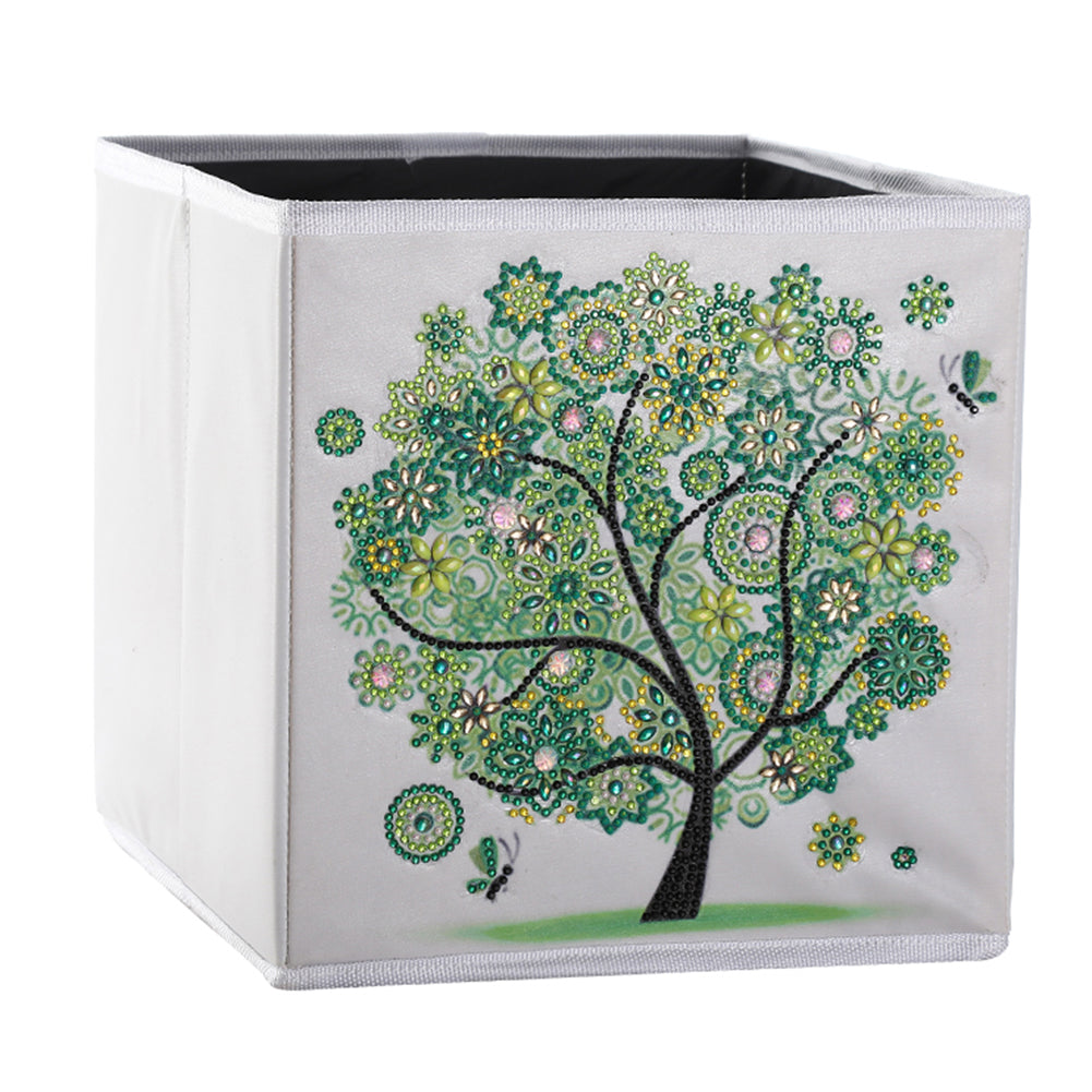 DIY Diamond Painting Tree Folding Storage Box Desktop Sundries Organizer