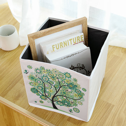 DIY Diamond Painting Tree Folding Storage Box Desktop Sundries Organizer