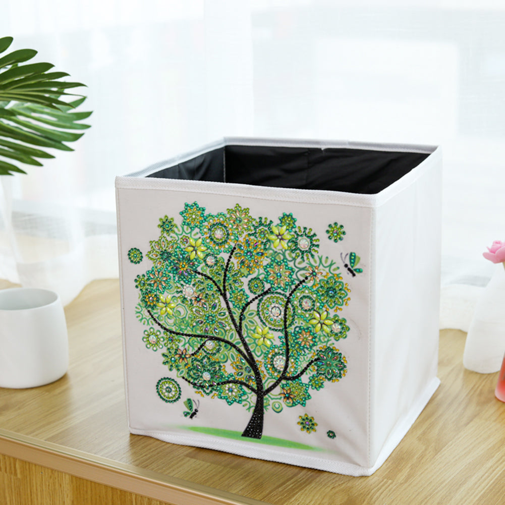 DIY Diamond Painting Tree Folding Storage Box Desktop Sundries Organizer