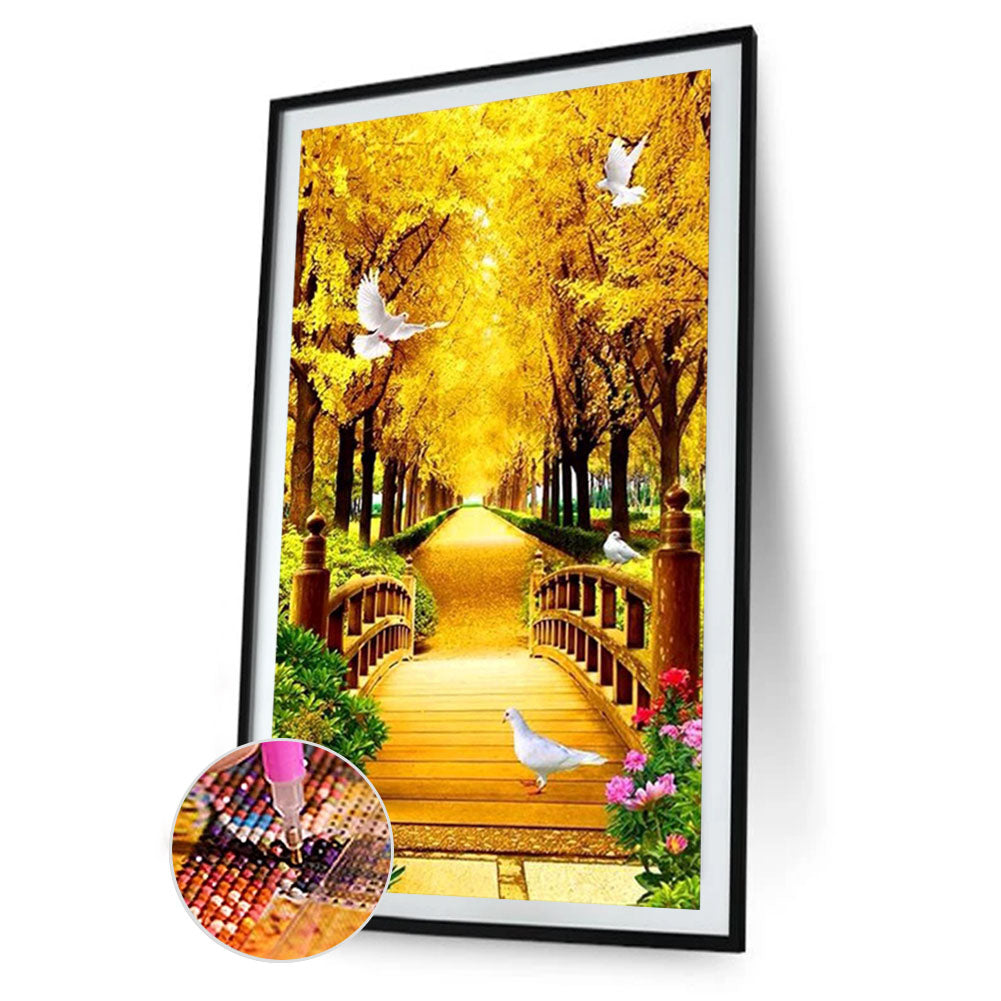 Autumn Path - Full Round Drill Diamond Painting 85*45CM