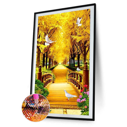 Autumn Path - Full Round Drill Diamond Painting 85*45CM