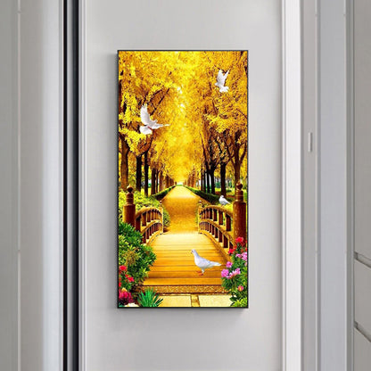 Autumn Path - Full Round Drill Diamond Painting 85*45CM