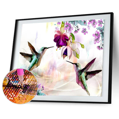 Birds Flowers - Full Round Drill Diamond Painting 40*30CM