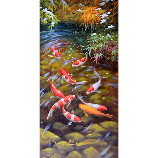 Lucky Fish - Full Round Drill Diamond Painting 45*85CM