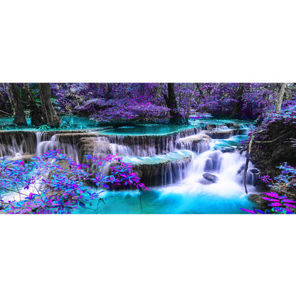 Waterfall Scenery - Full Round Drill Diamond Painting 90*40CM