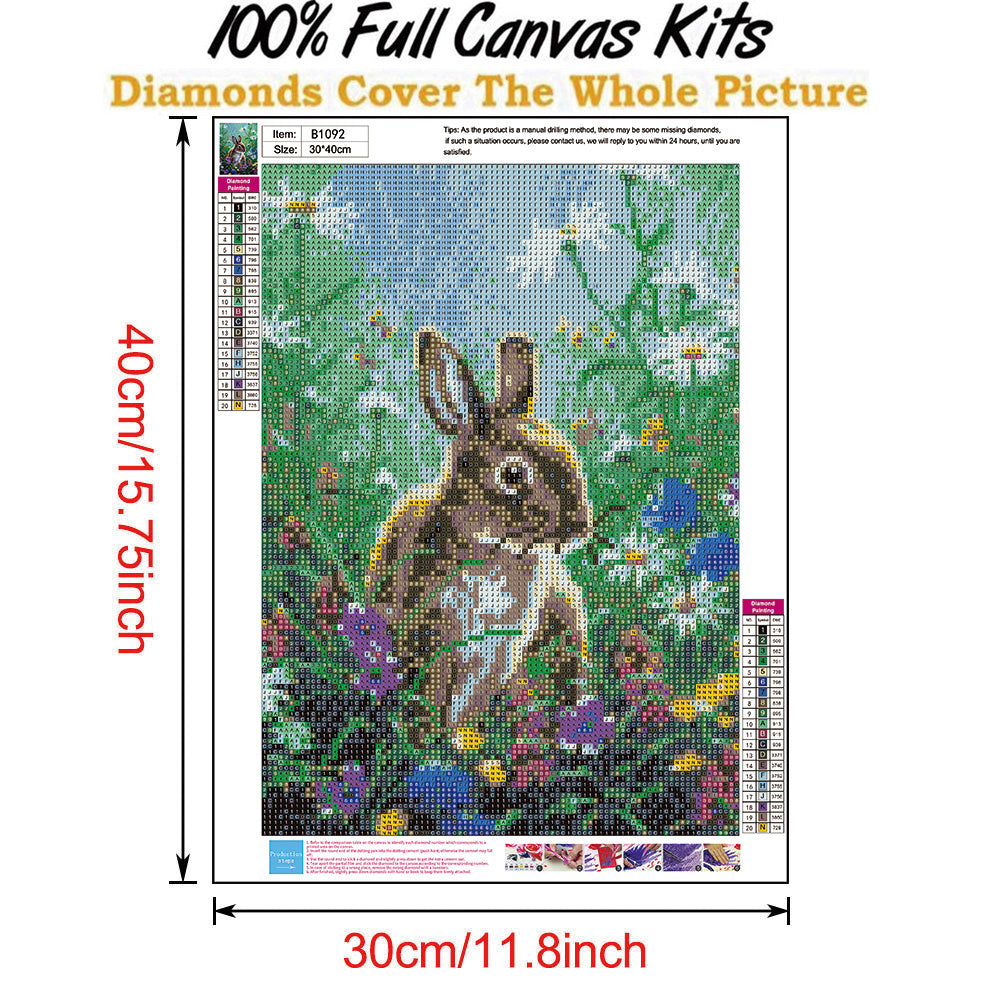 Rabbit Crystal - Full Round Drill Diamond Painting 30*40CM