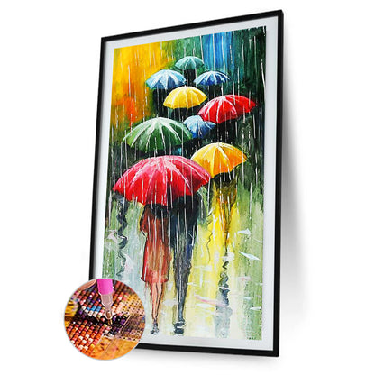 Umbrella People - Full Round Drill Diamond Painting 45*85CM