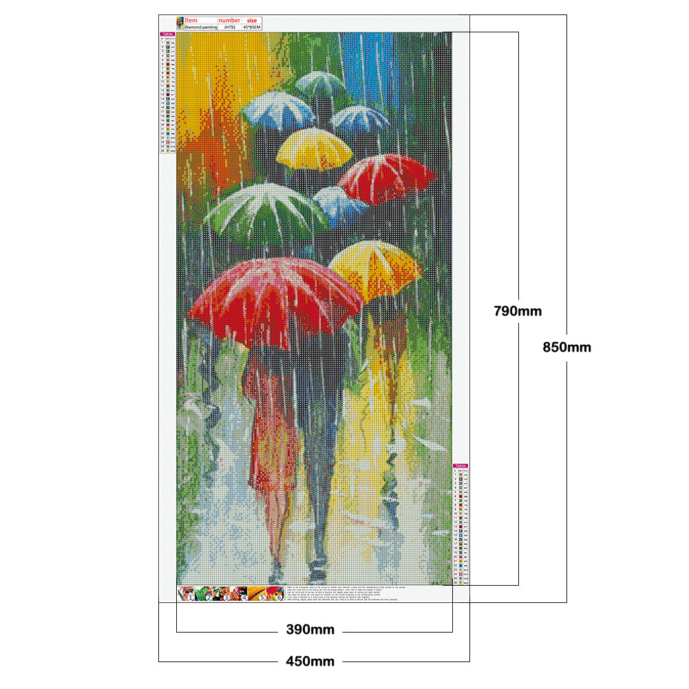 Umbrella People - Full Round Drill Diamond Painting 45*85CM