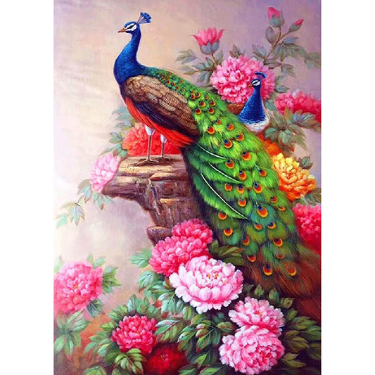 Lordly Peafowl - Full Round Drill Diamond Painting 30*40CM