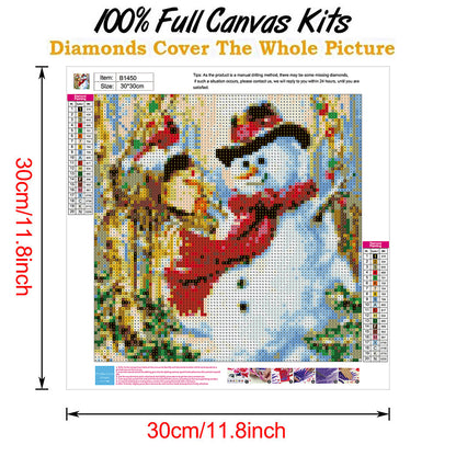 Christmas Snowman - Full Round Drill Diamond Painting 30*30CM