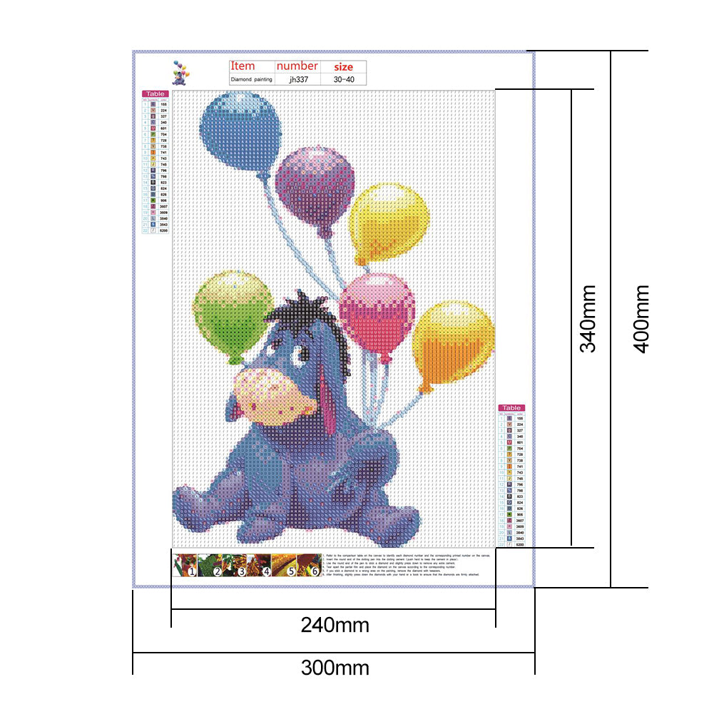 Balloon Donkey - Full Round Drill Diamond Painting 30*40CM