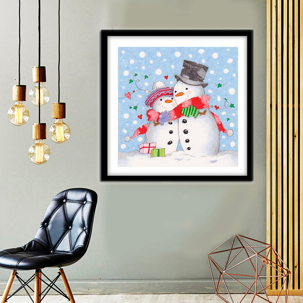 Christmas Snowman - Full Round Drill Diamond Painting 30*30CM