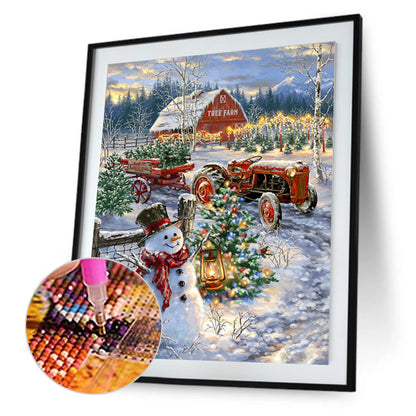 Snowman - Full Round Drill Diamond Painting 30*40CM