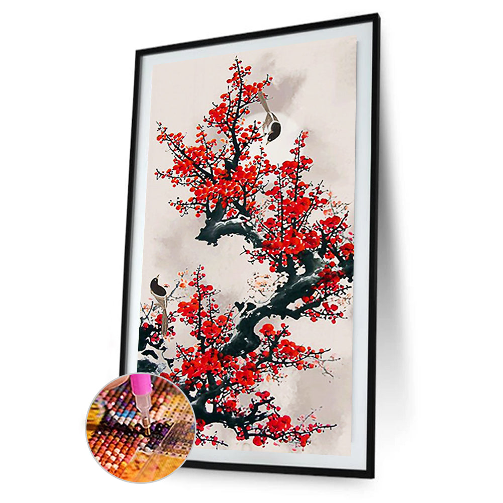 Bird Branch - Full Round Drill Diamond Painting 40*90CM