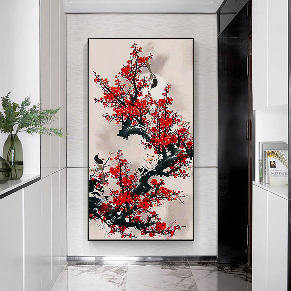 Bird Branch - Full Round Drill Diamond Painting 40*90CM