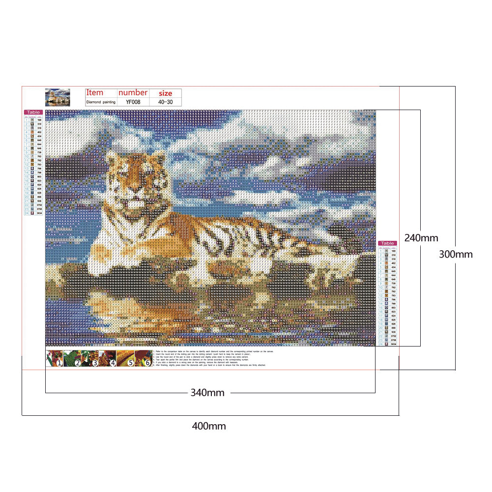 Tiger - Full Round Drill Diamond Painting 40*30CM