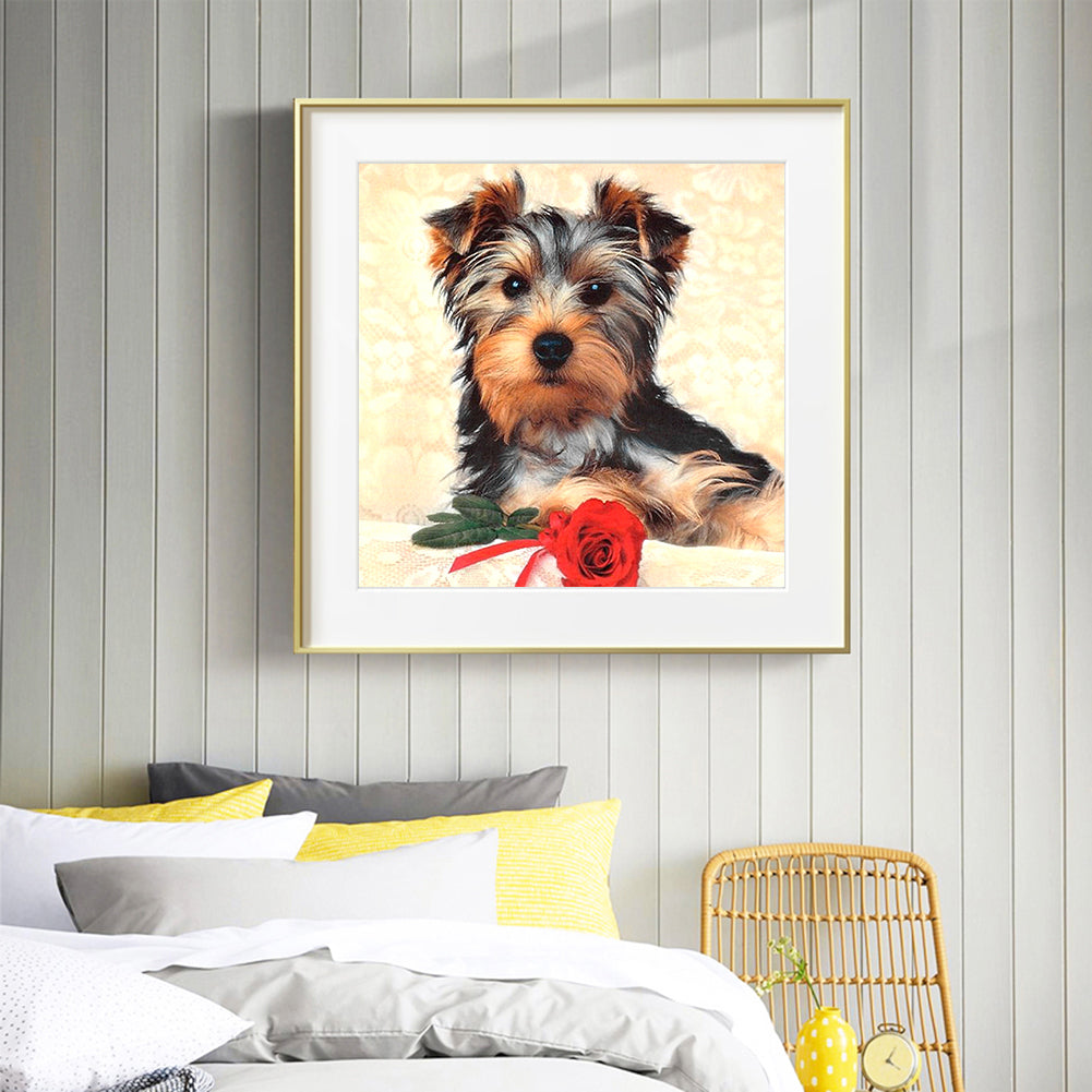 Dog Animal - Full Round Drill Diamond Painting 30*30CM