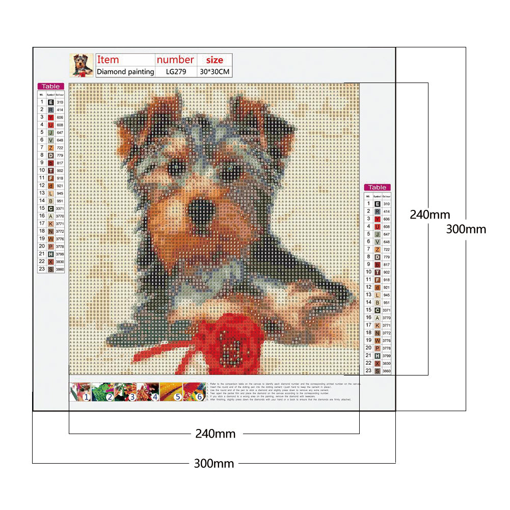 Dog Animal - Full Round Drill Diamond Painting 30*30CM